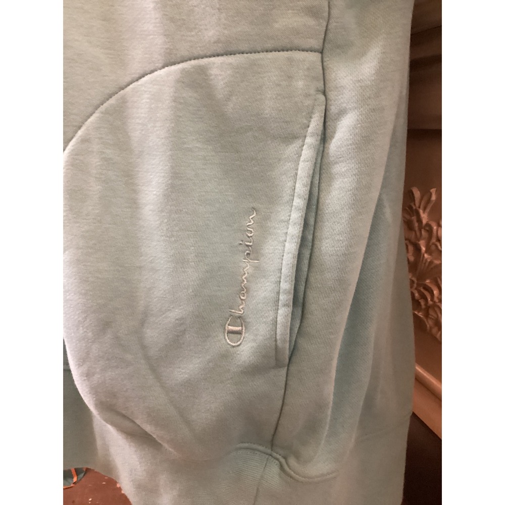 Champion V-Neck Sweatshirt Women Small Mint Green Excellent Oversized Pullover - Picture 2 of 6